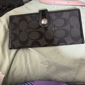Coach Black and Gray Signature Wallet